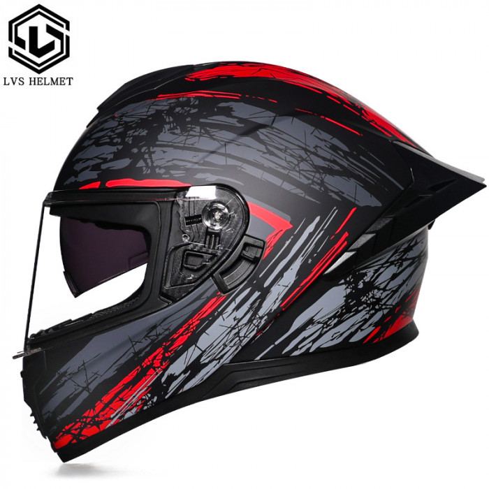 Шлем интеграл LVS RED/BLACK/GREY красный/черный/серый Шлем интеграл LVS RED/BLACK/GREY красный/черный/серый