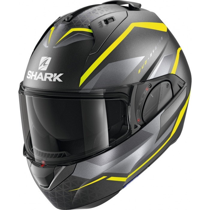 Шлем SHARK EVO ES YARI Mat Antracite/Yellow/Silver Шлем SHARK EVO ES YARI Mat Antracite/Yellow/Silver