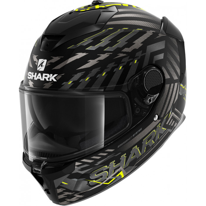 Шлем SHARK SPARTAN GT E-BRAKE BCL. MICR. MAT Black/Grey/Yellow Шлем SHARK SPARTAN GT E-BRAKE BCL. MICR. MAT Black/Grey/Yellow